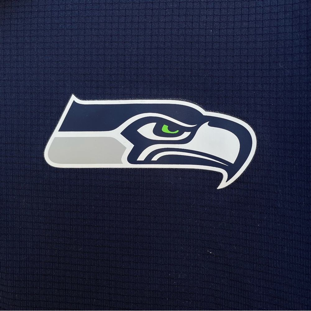 NFL Team Apparel Seattle Seahawks Navy/Action Green Logo Polo XL - Picture 5 of 11
